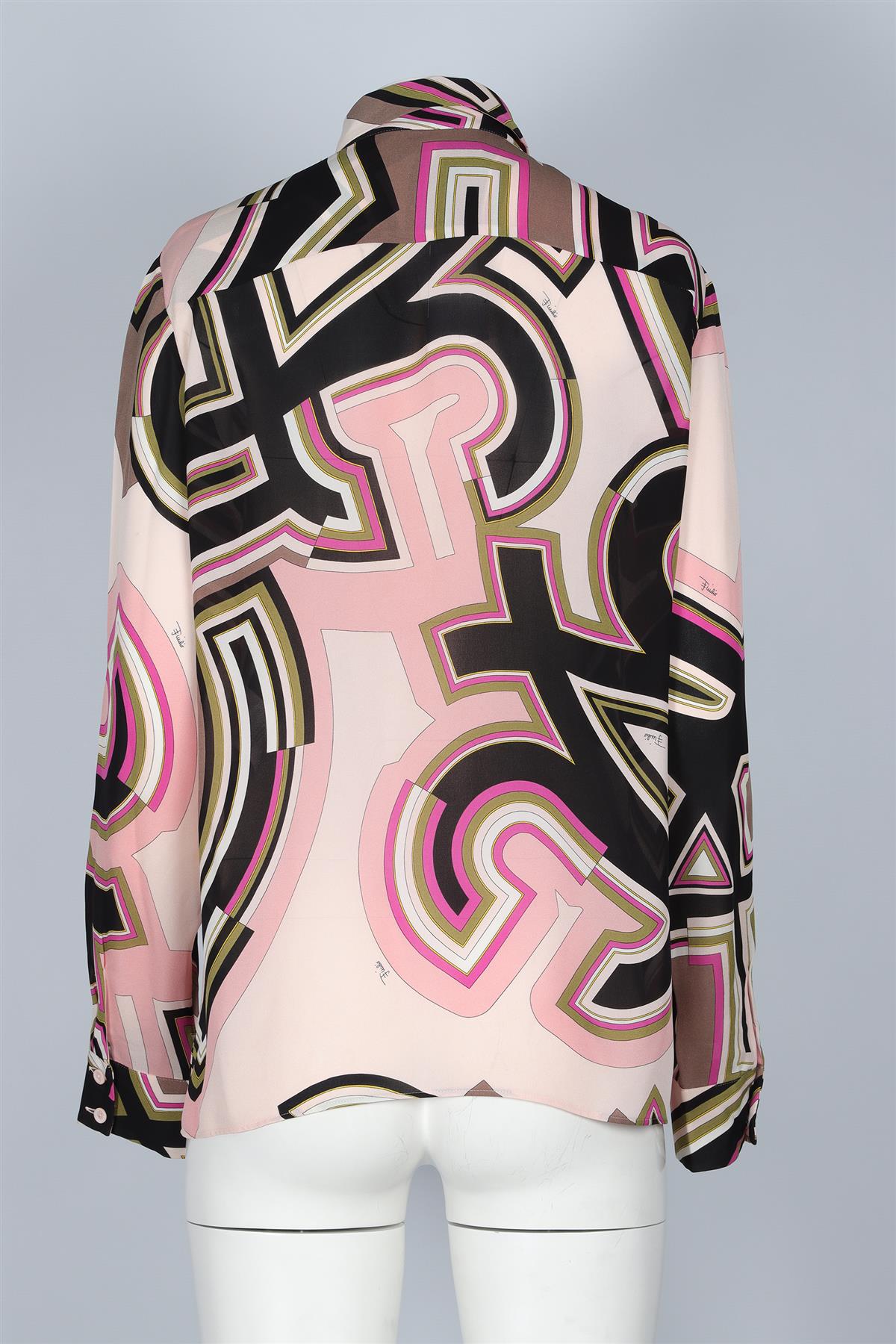 EMILIO PUCCI PINK SILK SHIRT IT 42 UK 10