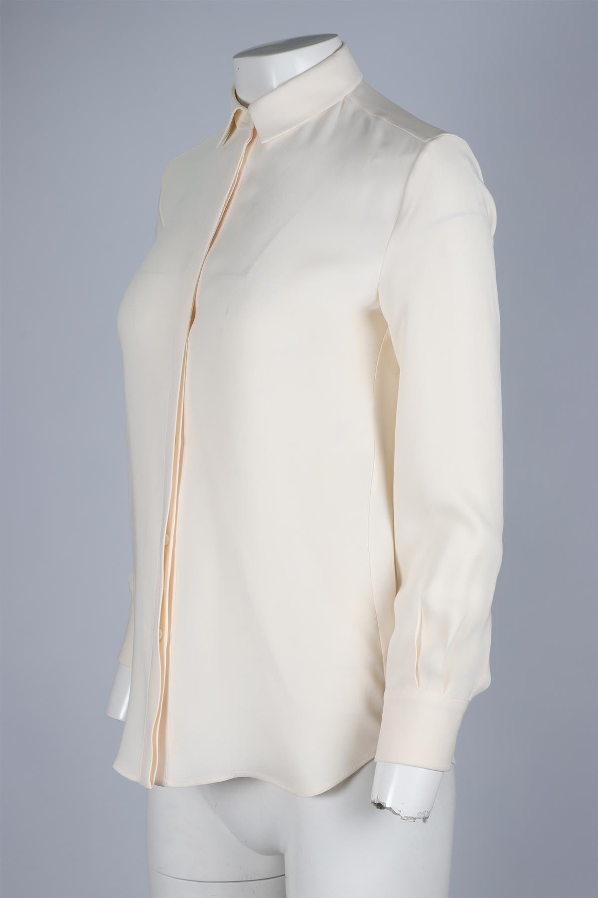LORO PIANA CREAM SILK SHIRT IT 38 UK 6