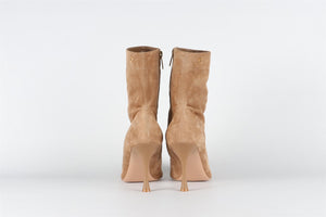 GIANVITO ROSSI TAN SUEDE ANKLE BOOTS EU 38 UK 5 US 8