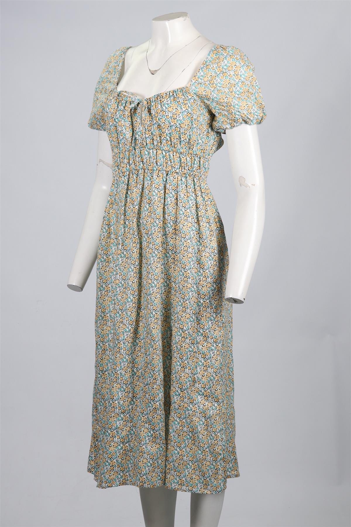 FAITHFULL THE BRAND LINEN MIDI DRESS SMALL