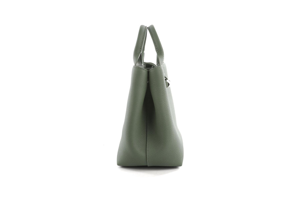 Longchamp Green Le Roseau Small Leather Tote Bag
