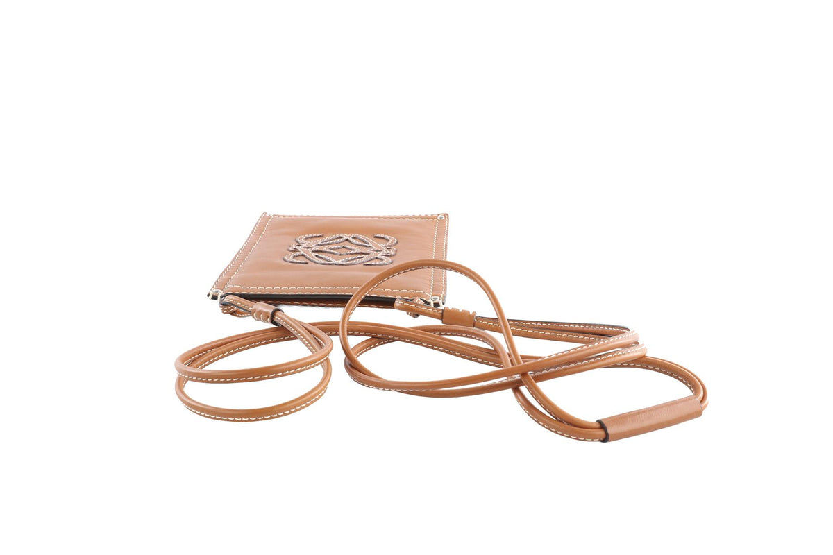 LOEWE BROWN ANAGRAM LEATHER CROSSBODY BAG