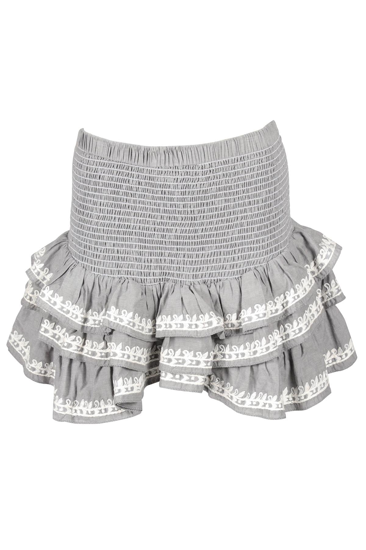 JULIET DUNN GREY COTTON MINI SKIRT UK 8-10
