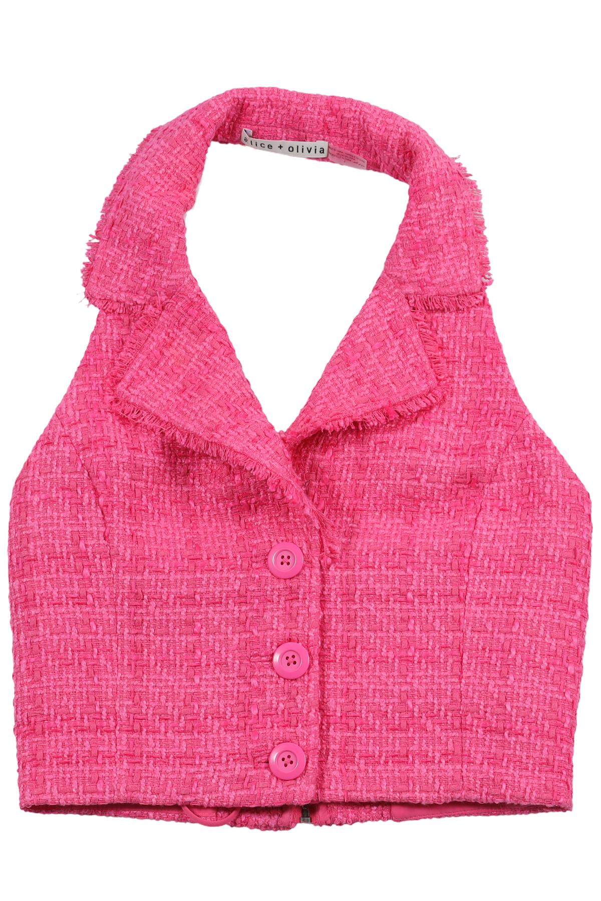 ALICE + OLIVIA PINK TWEED TOP US 0 UK 4