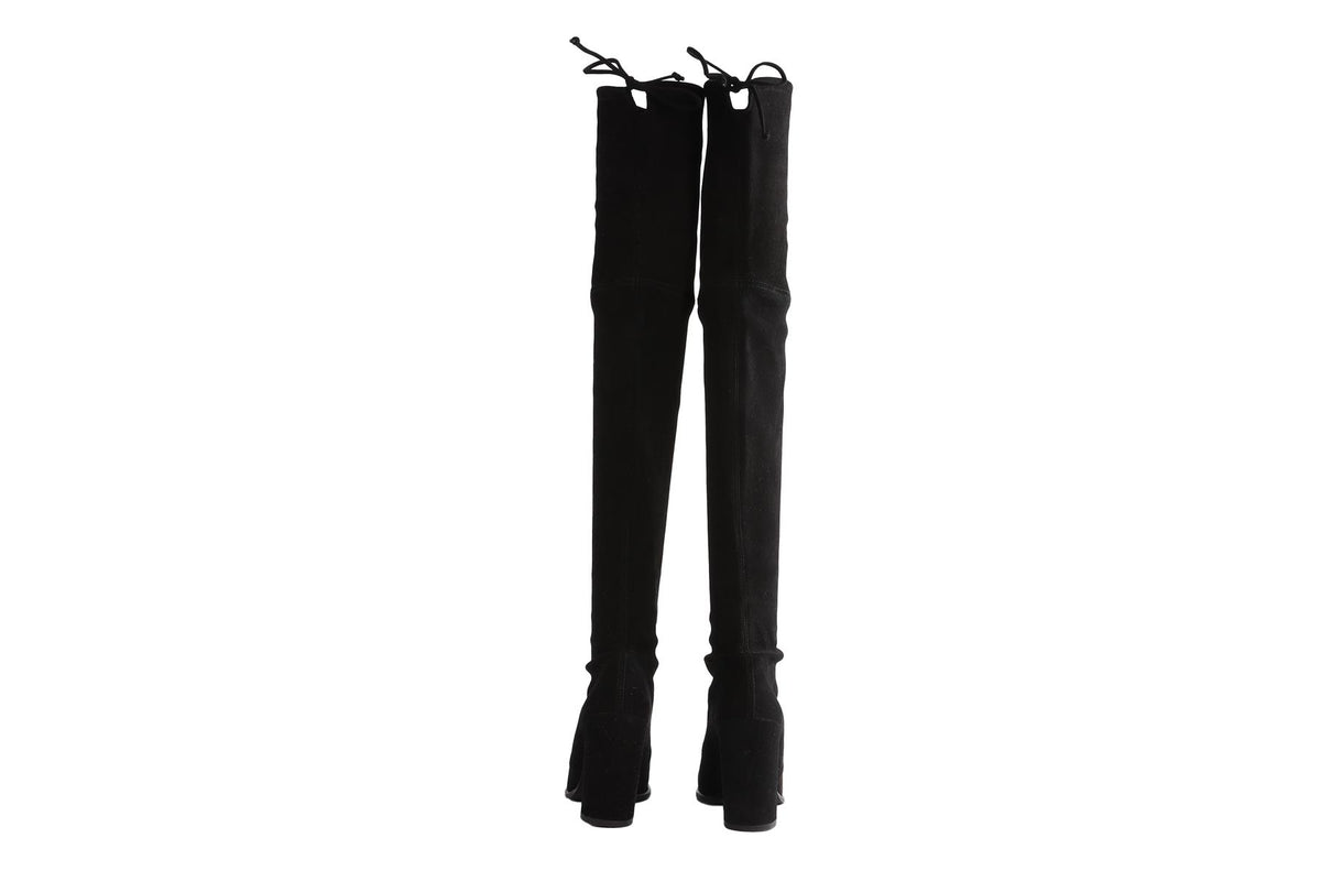 STUART WEITZMAN BLACK HIGHLAND SUEDE OVER THE KNEE BOOTS US 8.5 UK 5.5 EU 38.5