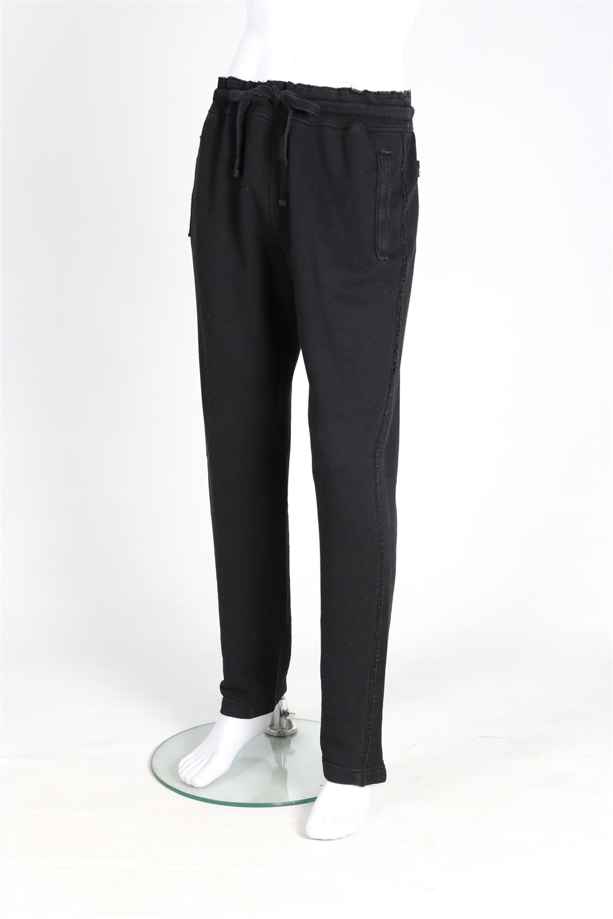 DOLCE & GABANNA BLACK MEN'S COTTON TRACK PANTS LARGE