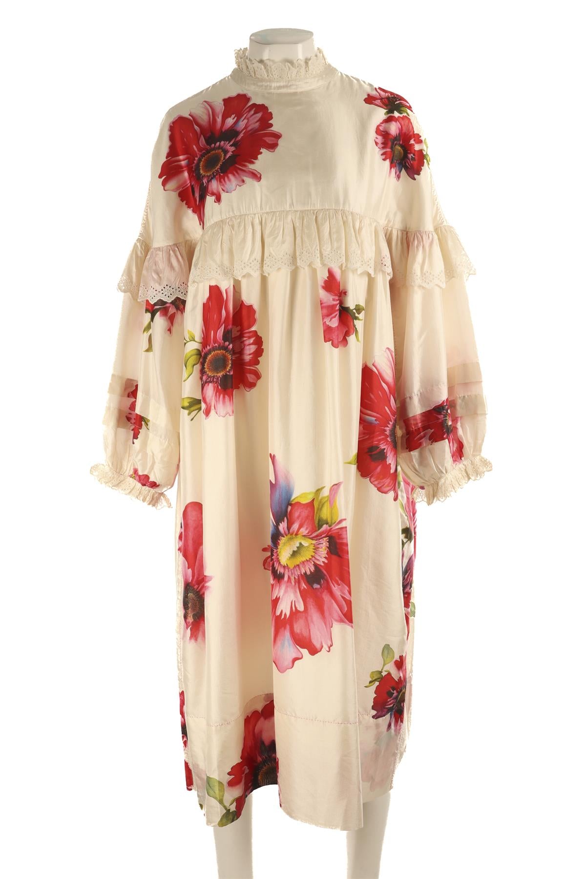 PÉRO CREAM SILK MIDI DRESS FR 38 UK 10