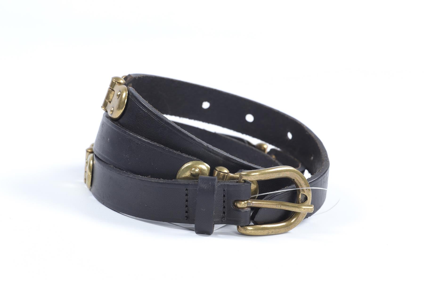 ISABEL MARANT BLACK LEATHER WAIST BELT MEDIUM