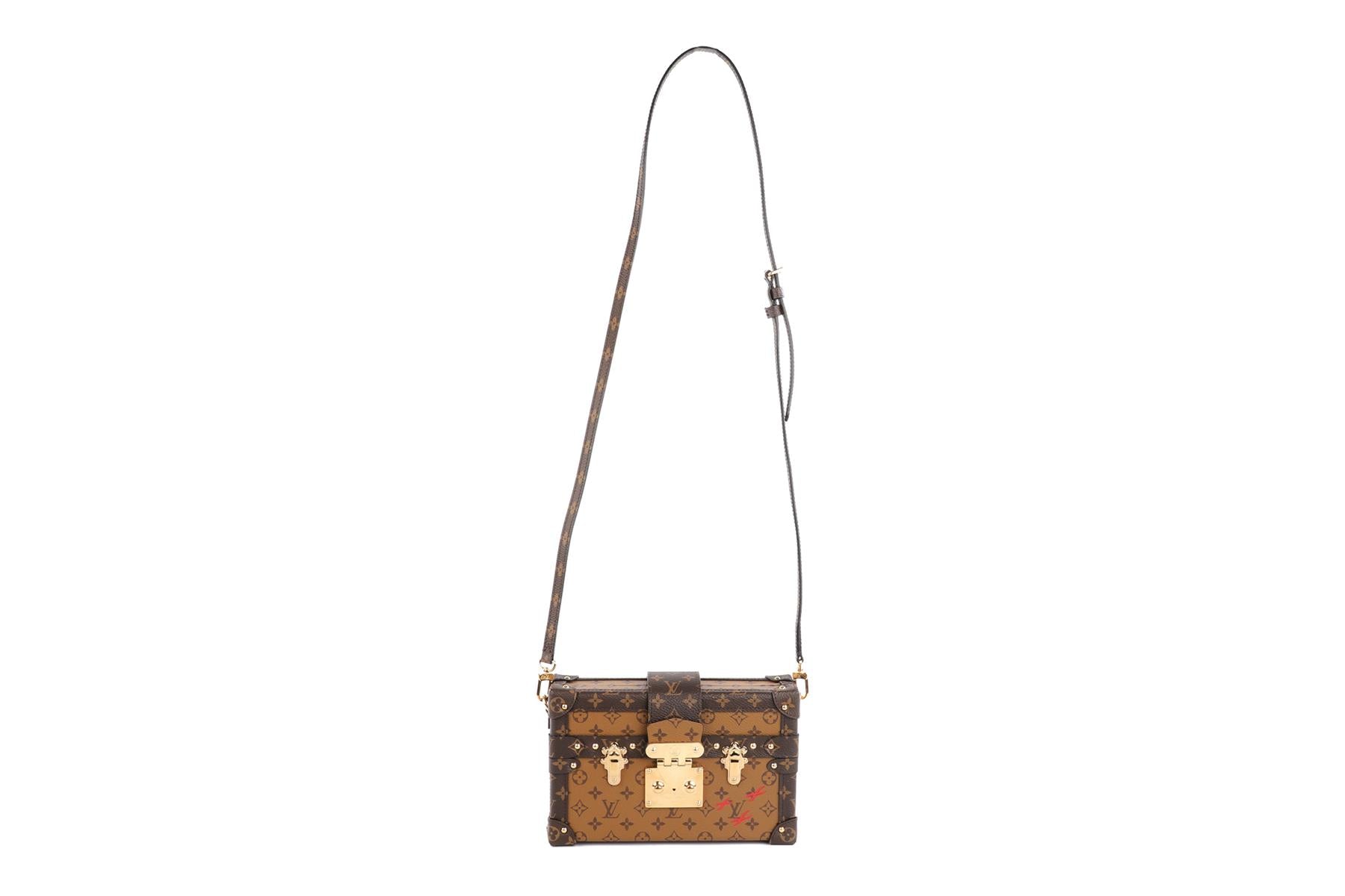 LOUIS VUITTON BROWN 2017 PETITE MALLE MONOGRAM COATED CANVAS CLUTCH
