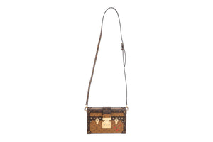 LOUIS VUITTON BROWN 2017 PETITE MALLE MONOGRAM COATED CANVAS CLUTCH