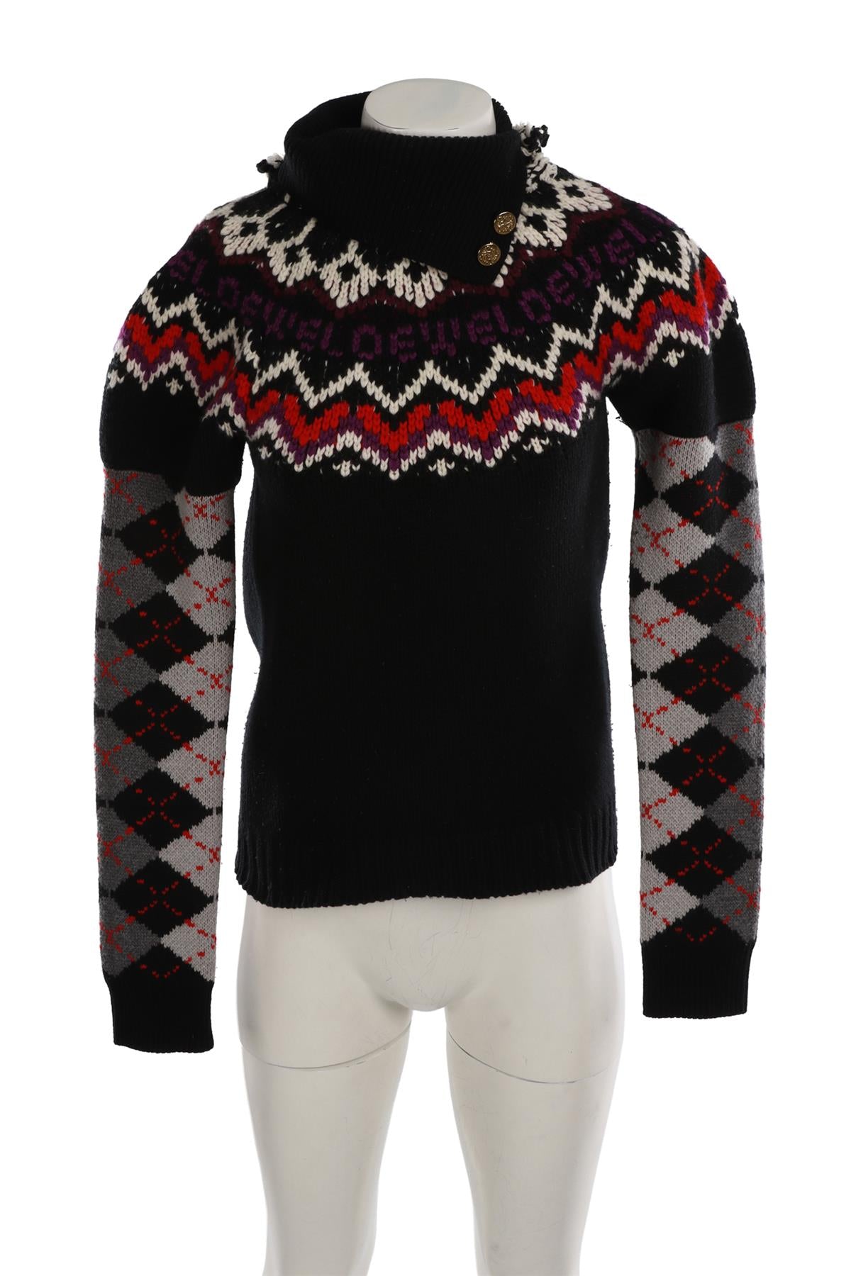LOEWE BLACK WOOL SWEATER SMALL