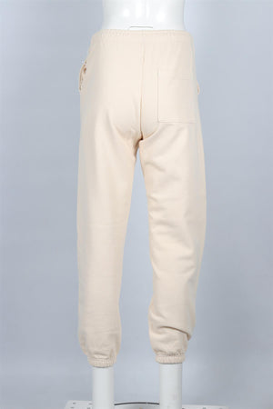 SPORTY & RICH CREAM COTTON TRACK PANTS SMALL