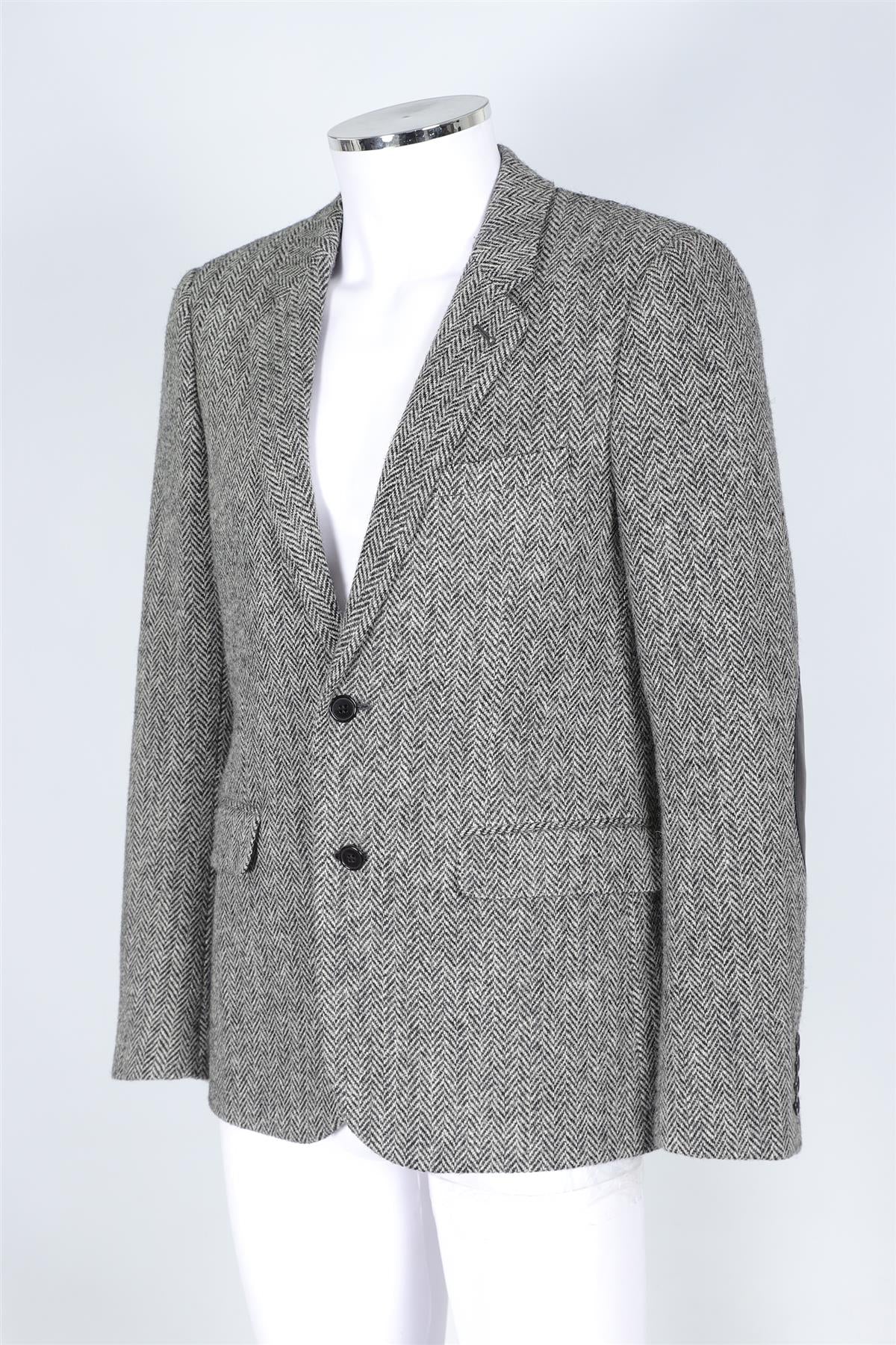 SAINT LAURENT GREY MEN'S WOOL BLAZER IT 52 UK/US 42