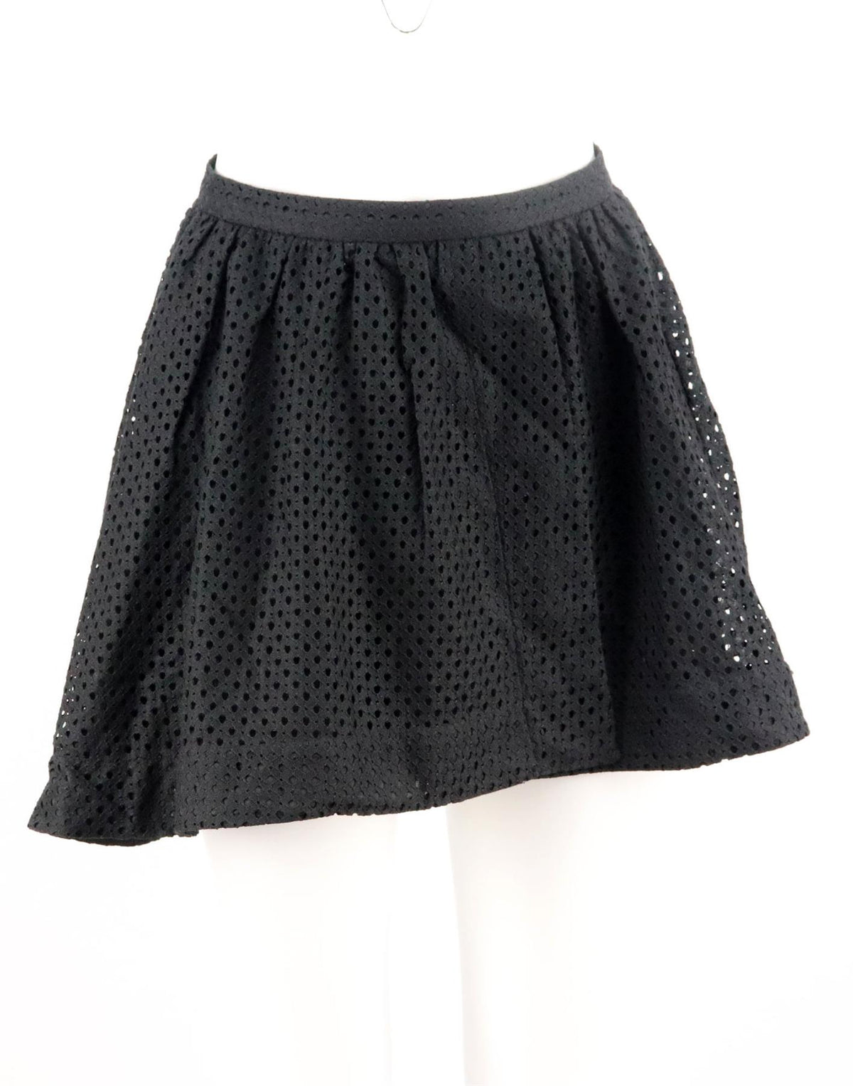 IRO OTILIA WRAP EFFECT PLEATED BRODERIE ANGLAISE MINI SKIRT FR 36 UK 8