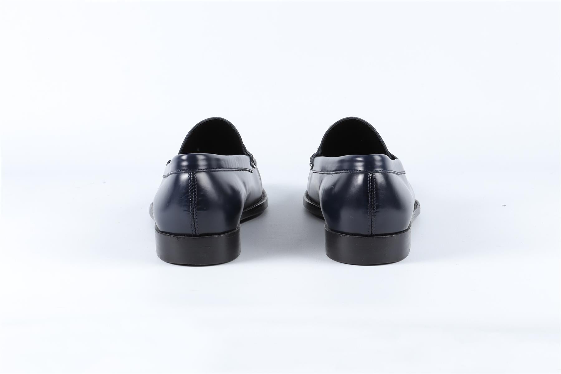 SAINT LAURENT NAVY MEN'S LEATHER LOAFERS EU 44 UK 9 US 10