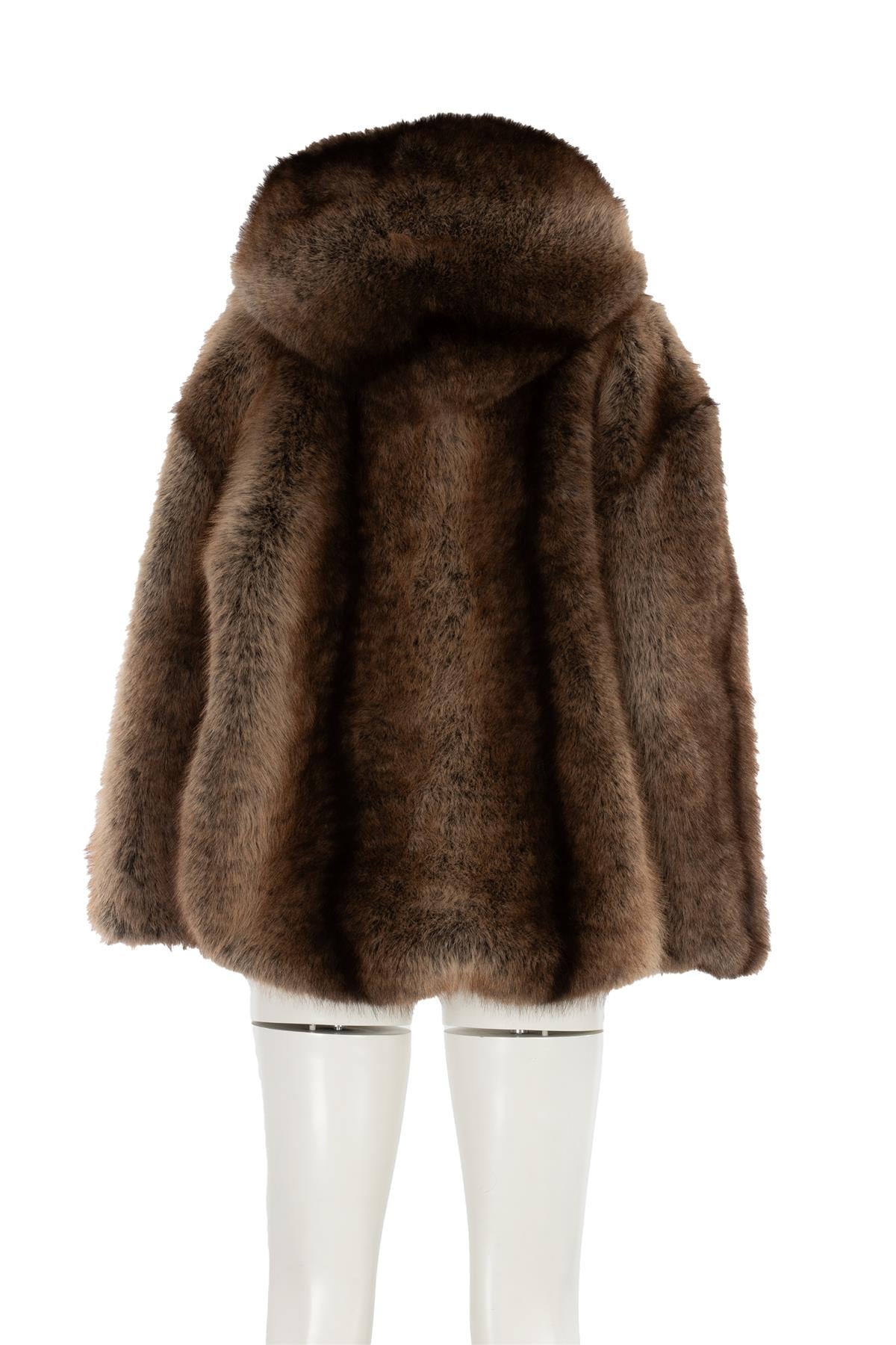 MEOTINE BROWN WILMA FAUX FUR JACKET SMALL - MEDIUM