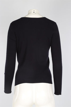 BALENCIAGA NAVY CASHMERE TOP FR 40 UK 12