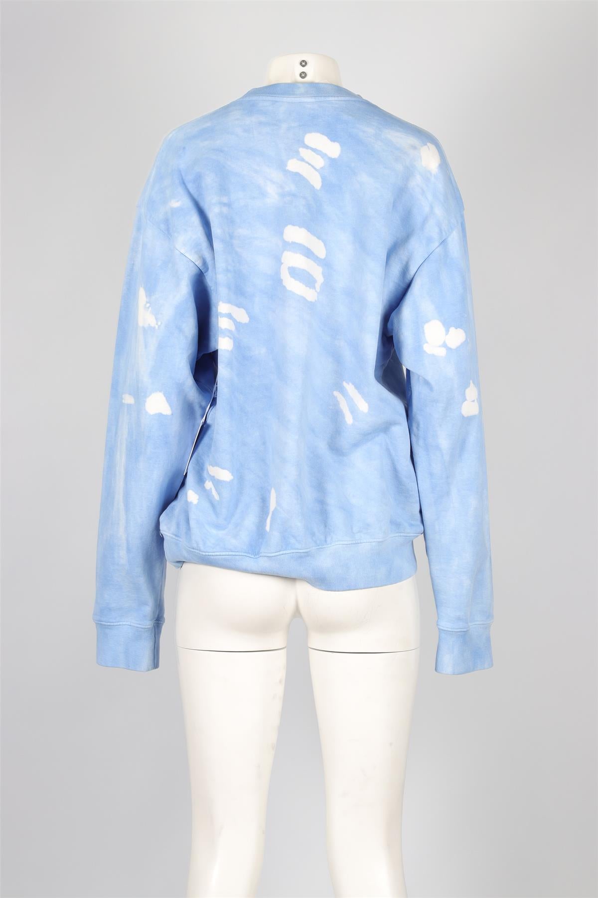 SPORTY & RICH BLUE COTTON SWEATSHIRT MEDIUM
