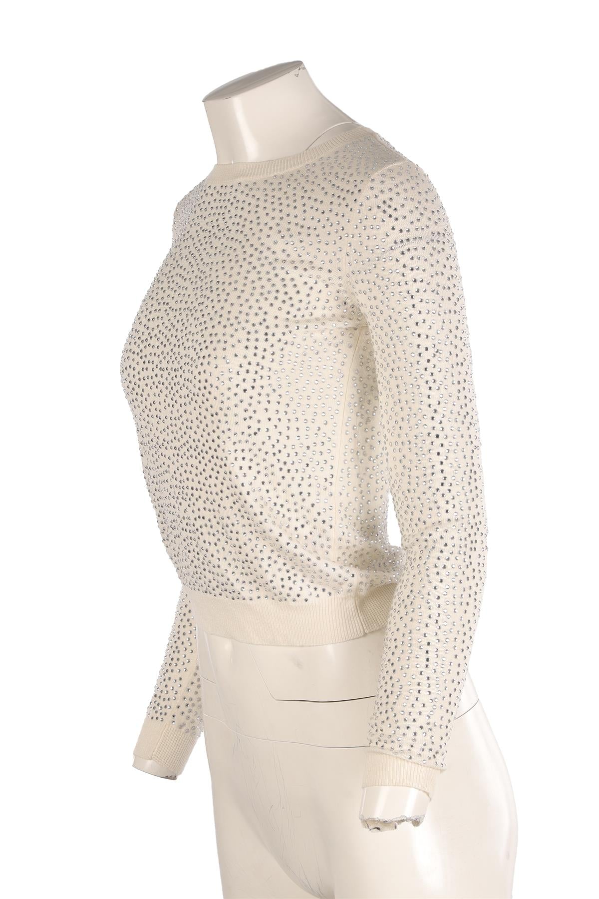 ALICE + OLIVIA WHITE WOOL SWEATER XSMALL