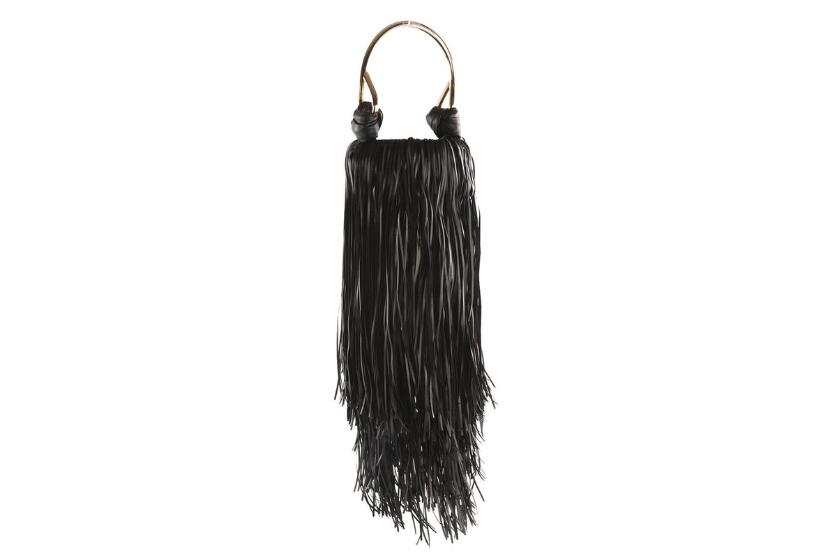 SILVIA TCHERASSI BLACK EUGENIA LEATHER TOTE BAG