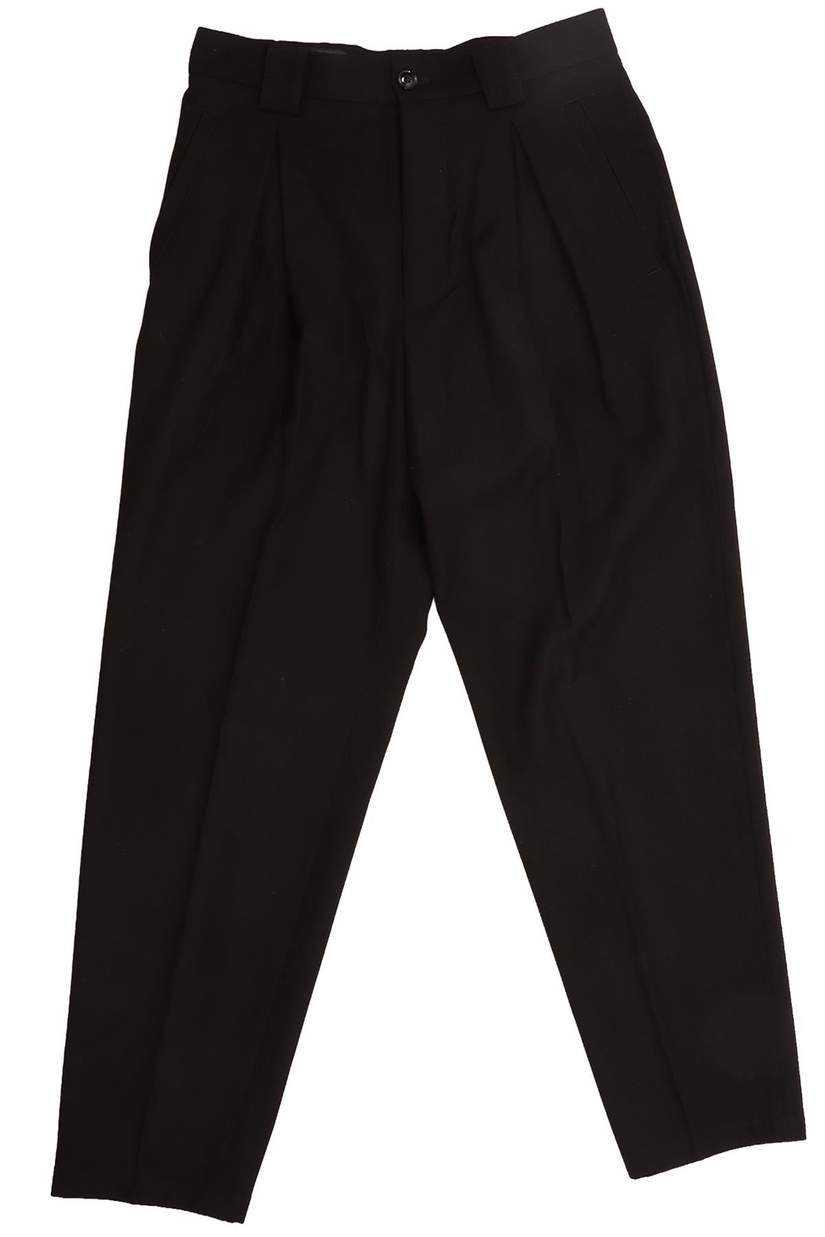 GIORGIO ARMANI BLACK MEN'S WOOL STRAIGHT LEG PANTS IT 46 UK 36