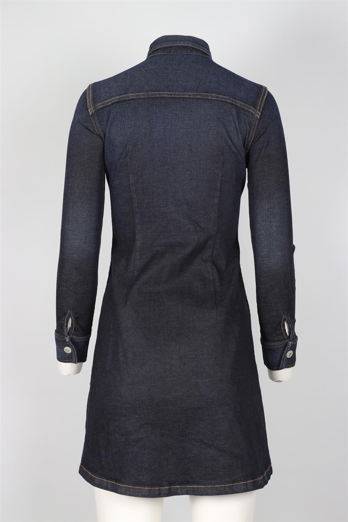 ALEXA CHUNG BLUE DENIM MINI DRESS XSMALL