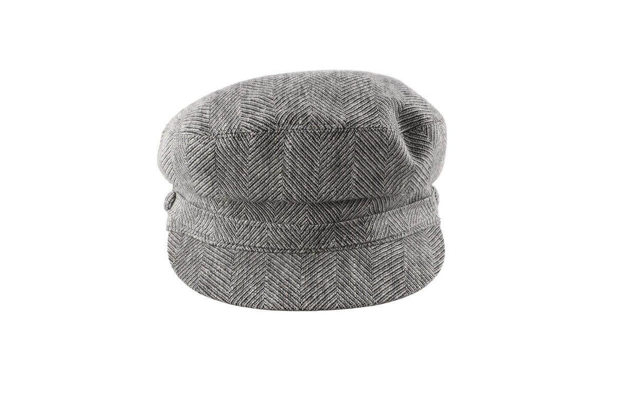 BORSALINO BLACK COTTON FLAT CAP 56 CM