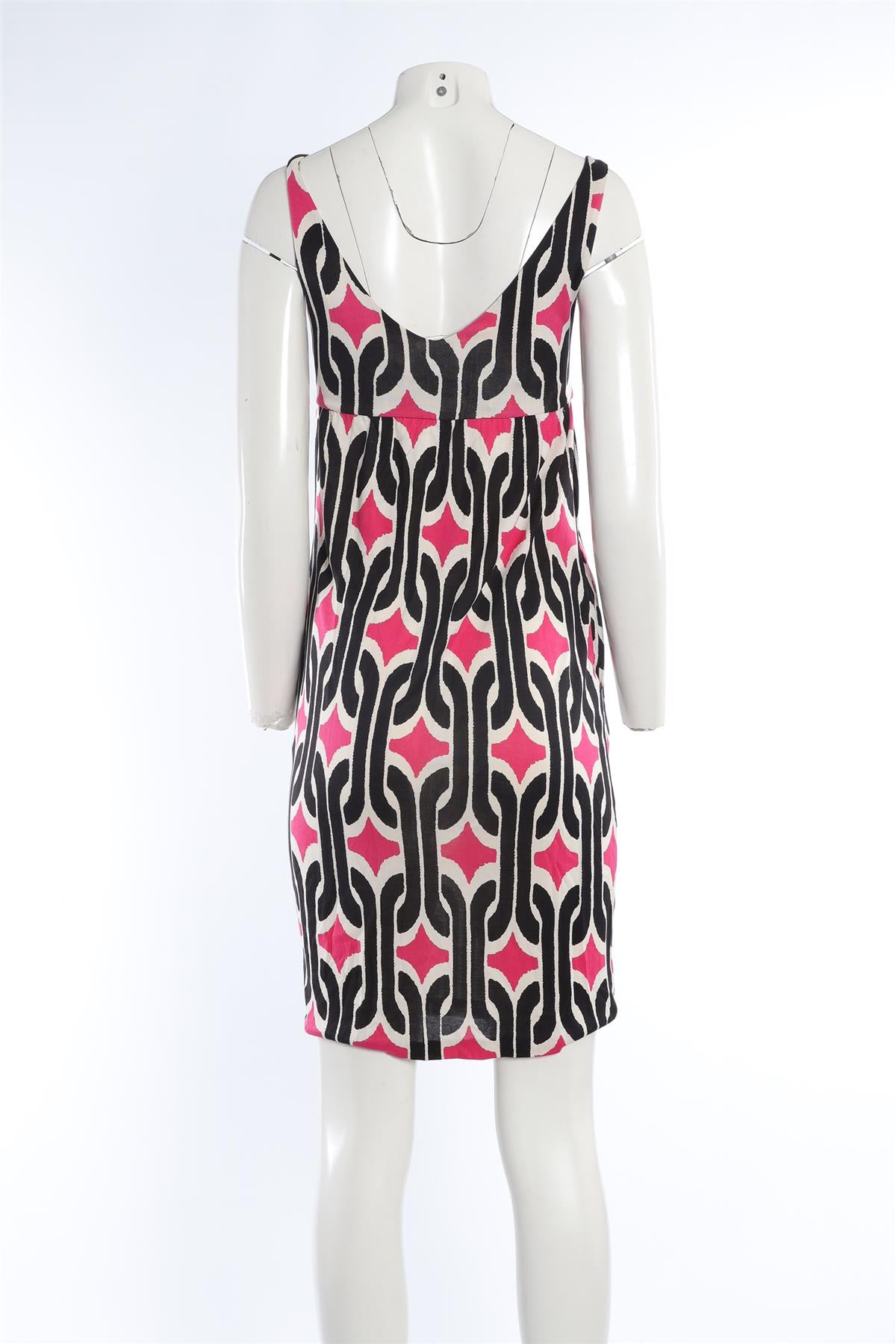 DIANE VON FURSTENBERG MULTI SILK MINI DRESS US 2 UK 6