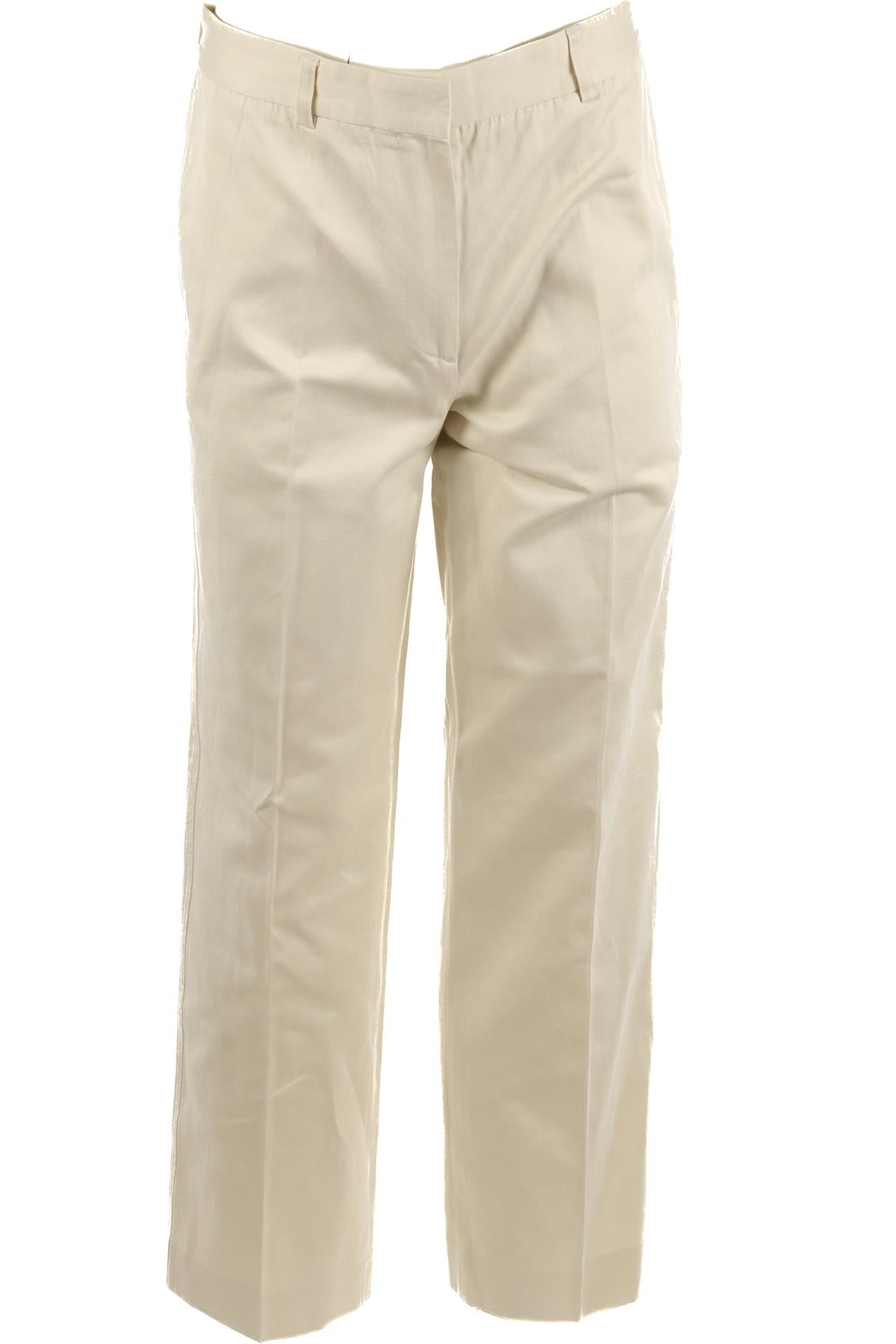 TOTEME IVORY SATIN STRAIGHT LEG PANTS IT 36 UK 4