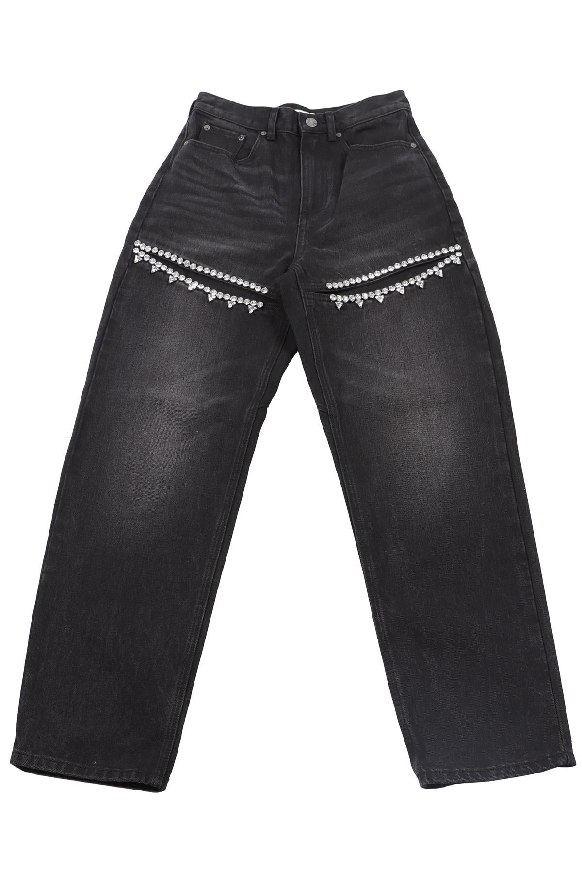 AREA BLACK STRAIGHT LEG JEANS W24 UK 6