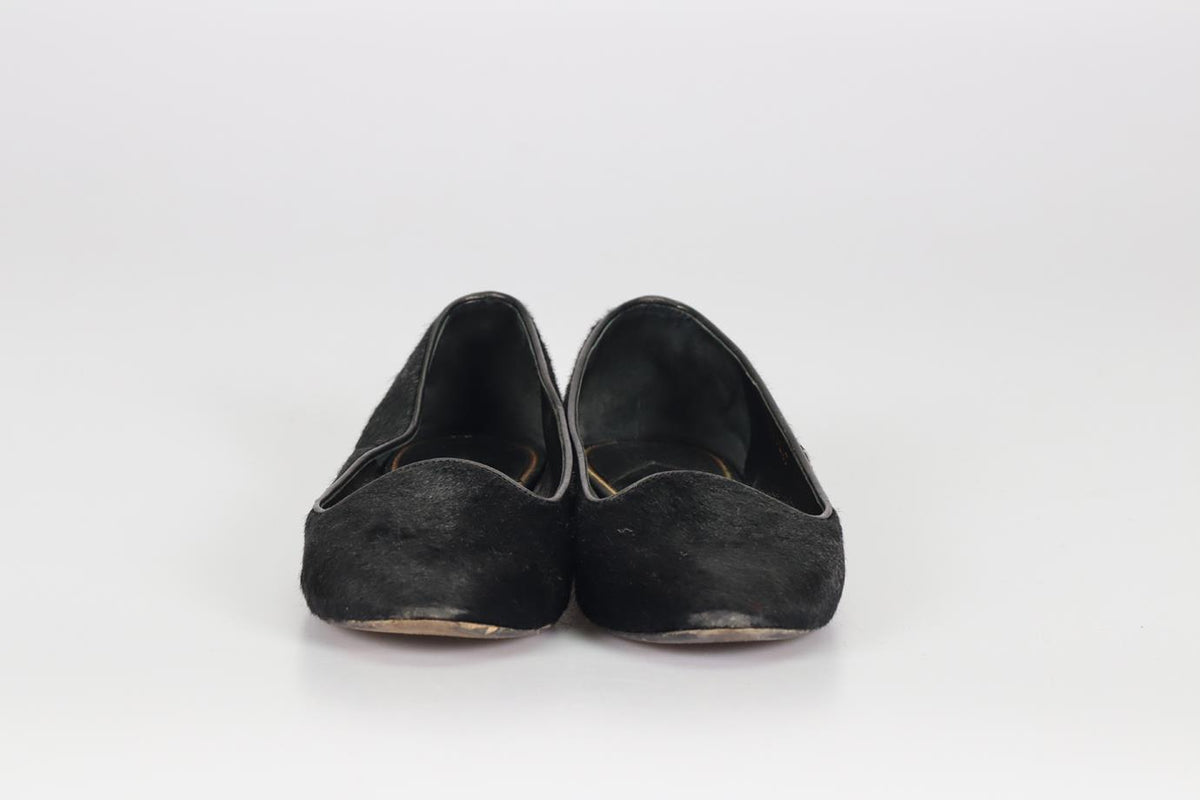 TOM FORD CALF HAIR AND LEATHER BALLERINA FLATS EU 38 UK 5 US 8