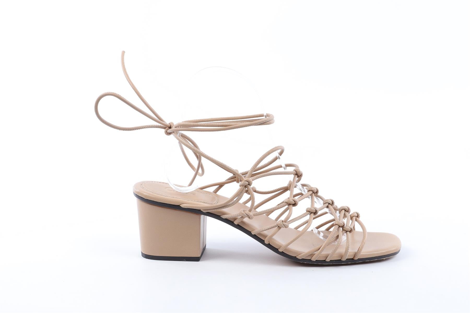CHLOÉ BEIGE LEATHER SANDALS EU 38.5 UK 5.5 US 8.5