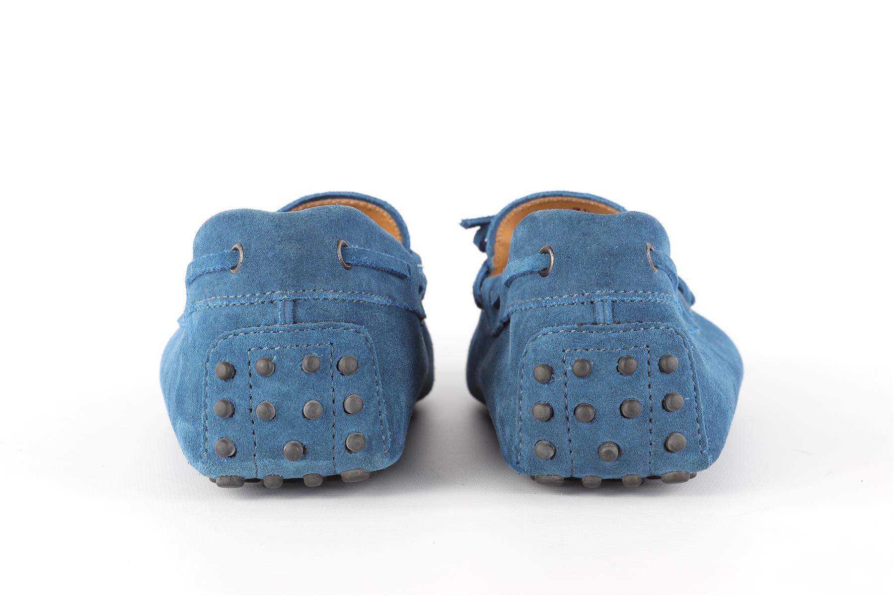 TOD'S BLUE MEN'S SUEDE LOAFERS EU 41.5 UK 7.5 US 8.5