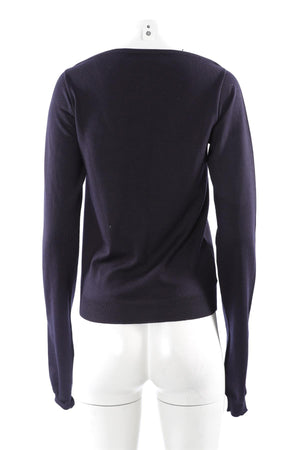 MIU MIU NAVY WOOL SWEATER IT 42 UK 10