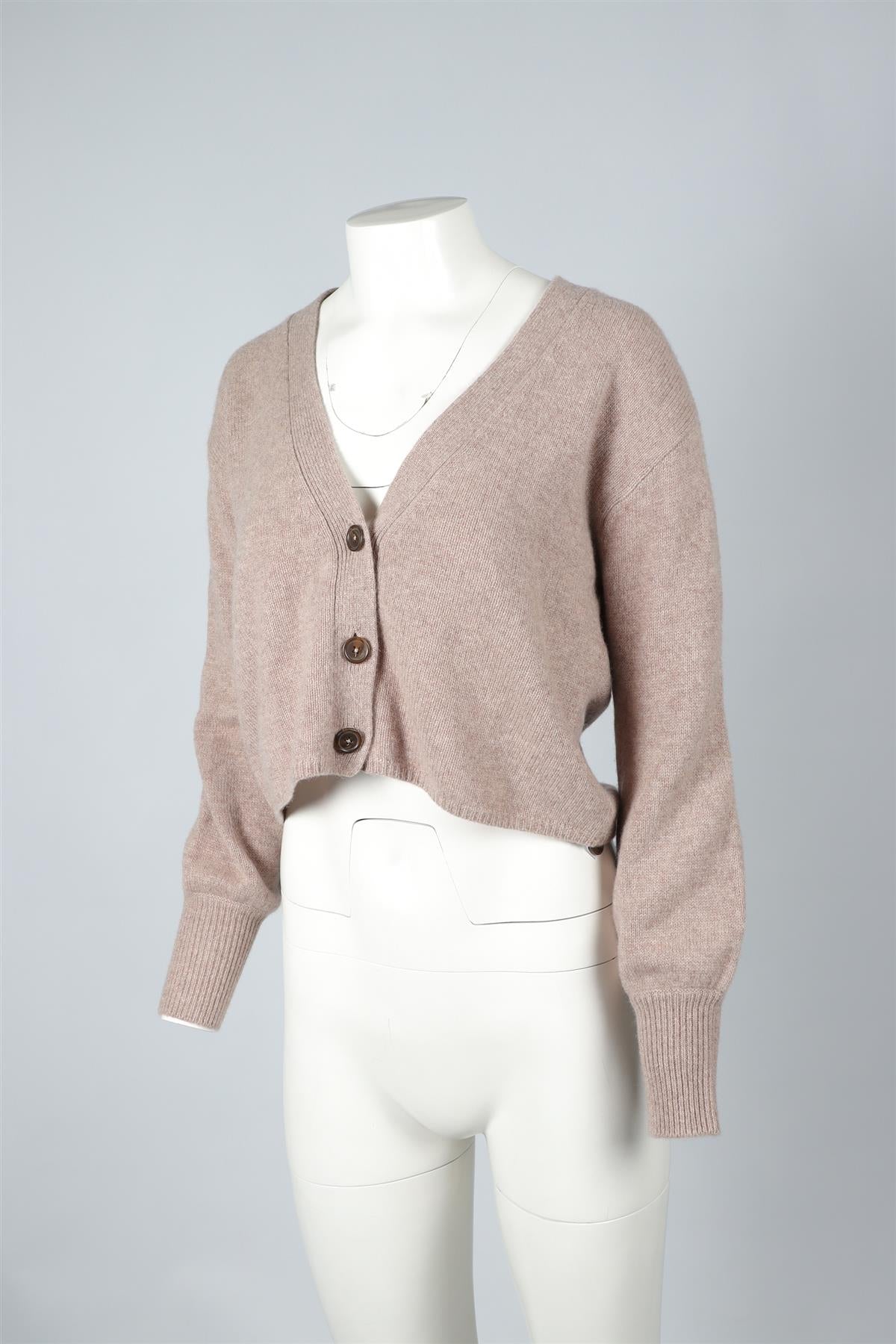 REFORMATION BROWN CASHMERE CARDIGAN XSMALL