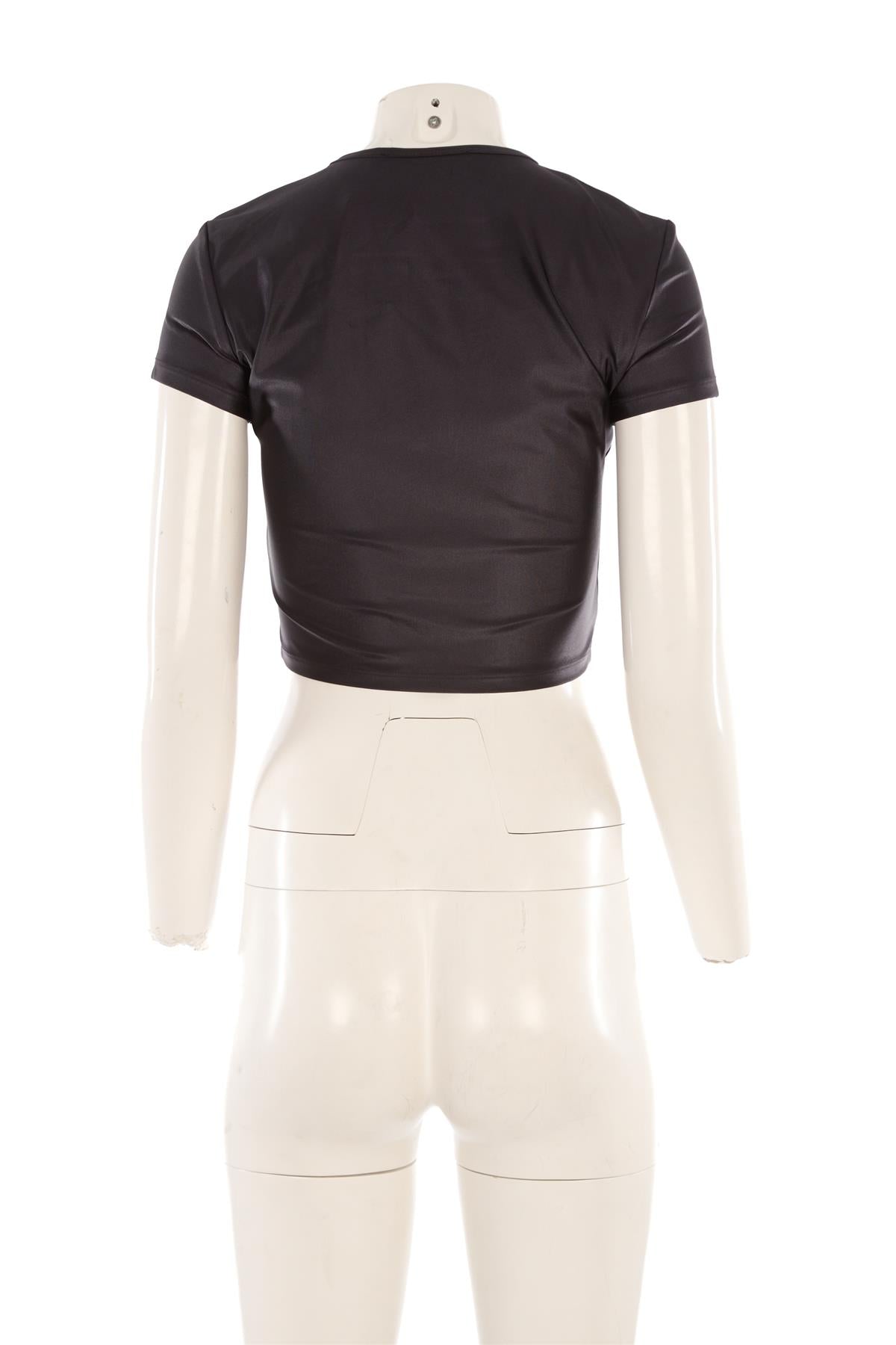 VERSACE JEANS COUTURE BLACK SATIN TOP MEDIUM