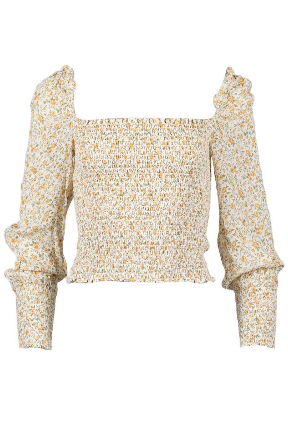 REFORMATION FLORAL PRINT CREPE TOP SMALL