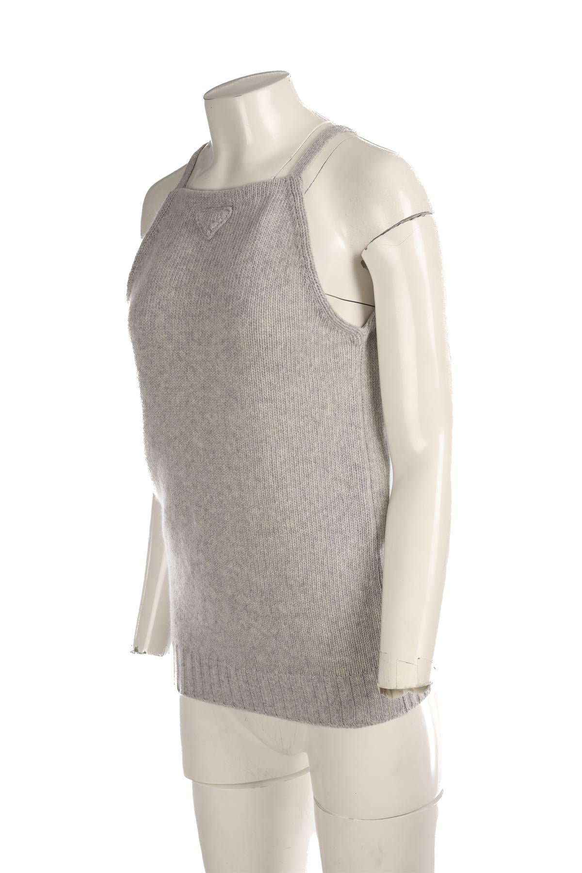 PRADA GREY WOOL TOP IT 42 UK 10