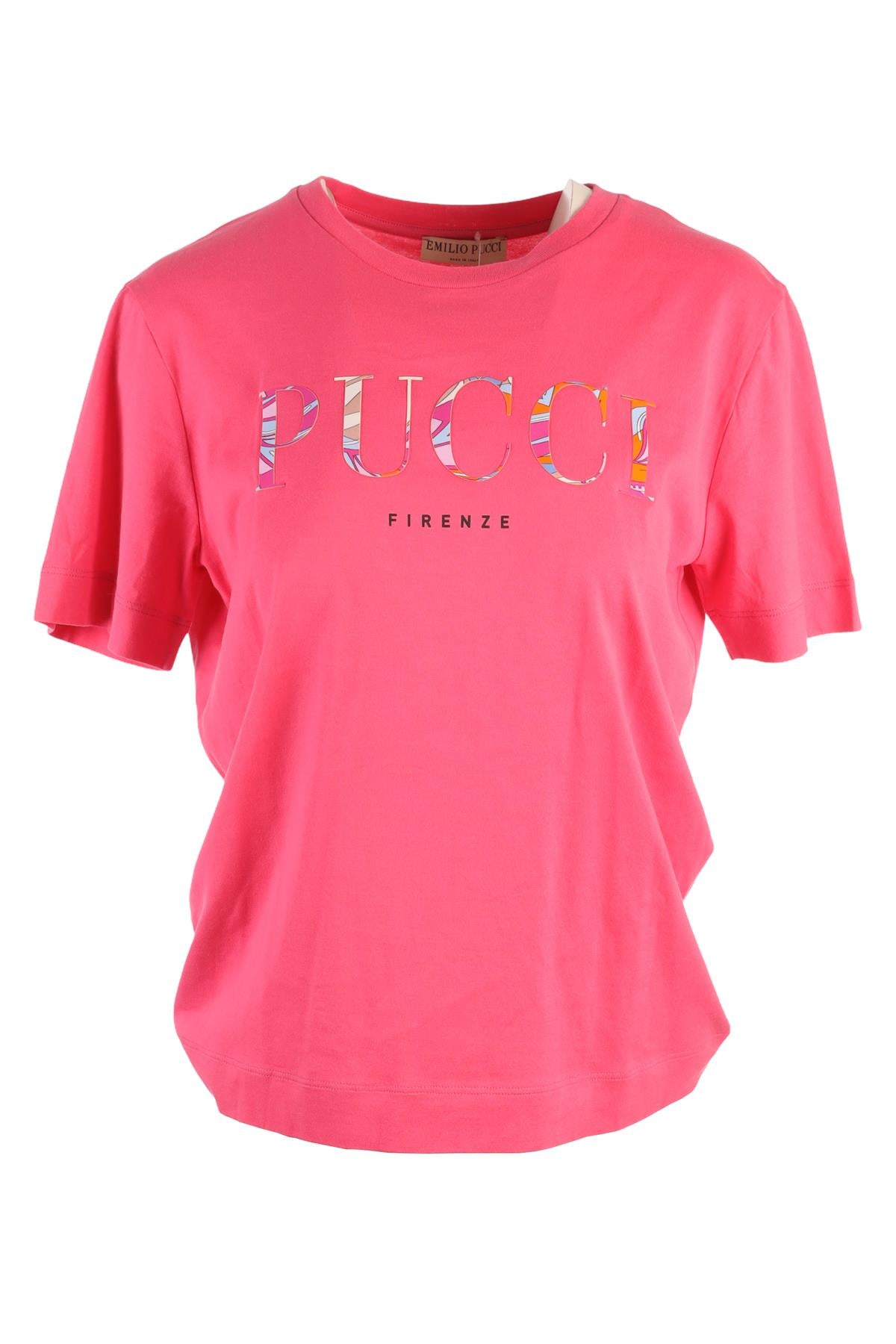 EMILIO PUCCI PINK COTTON T-SHIRT MEDIUM