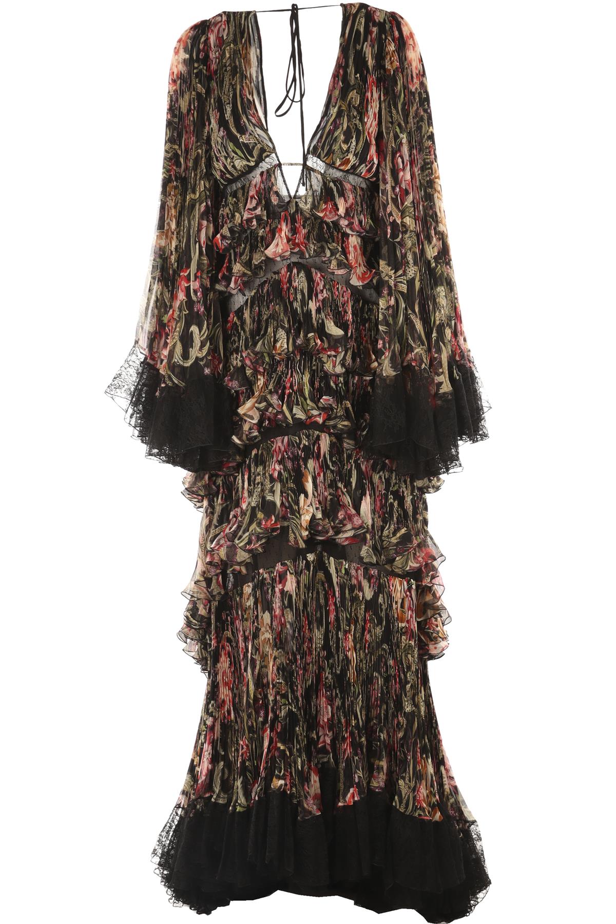ROBERTO CAVALLI MULTI 2016 SILK GOWN IT 42 UK 10