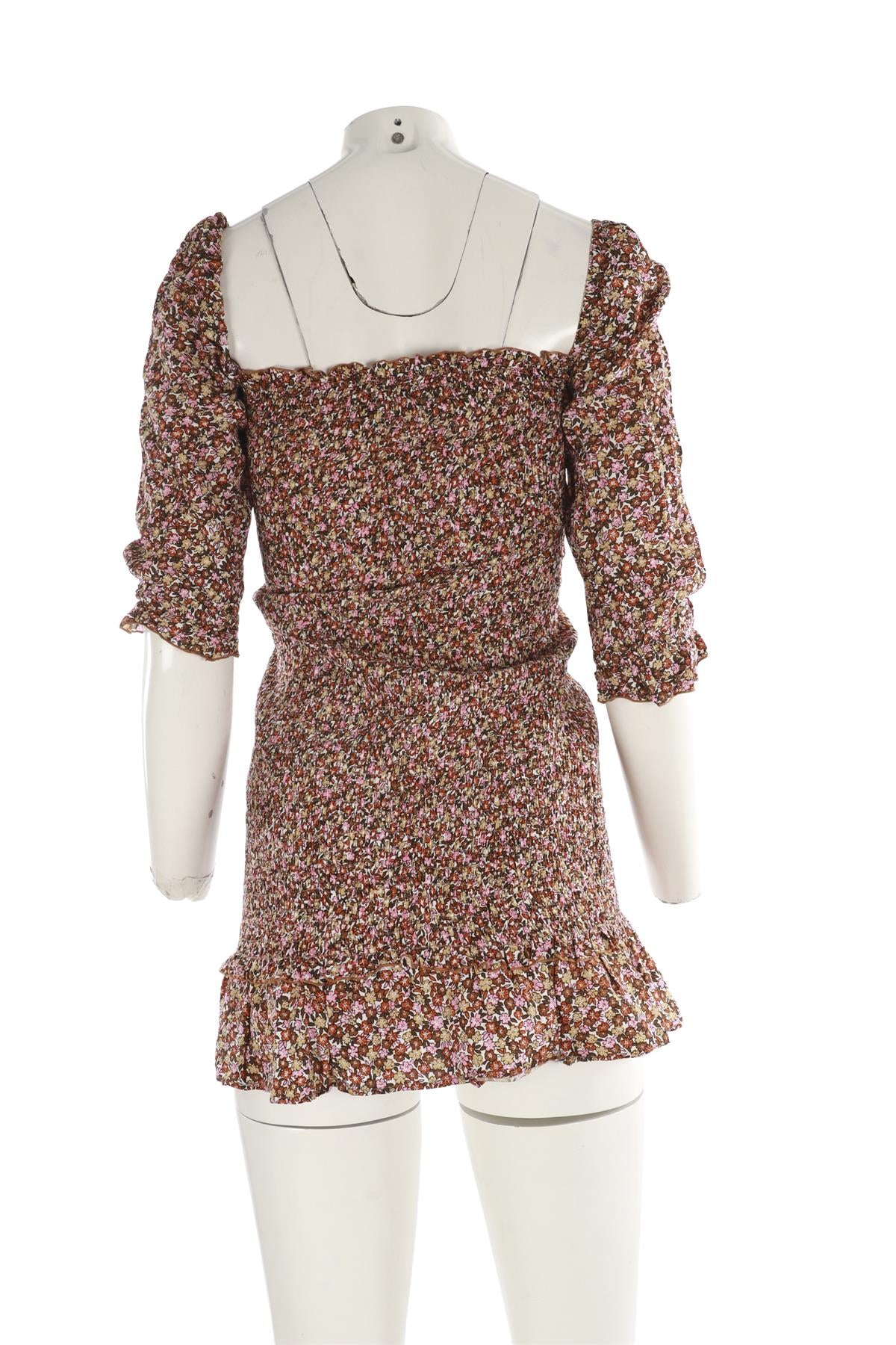 FAITHFULL THE BRAND MULTI CREPE MINI DRESS AU 6 UK 6
