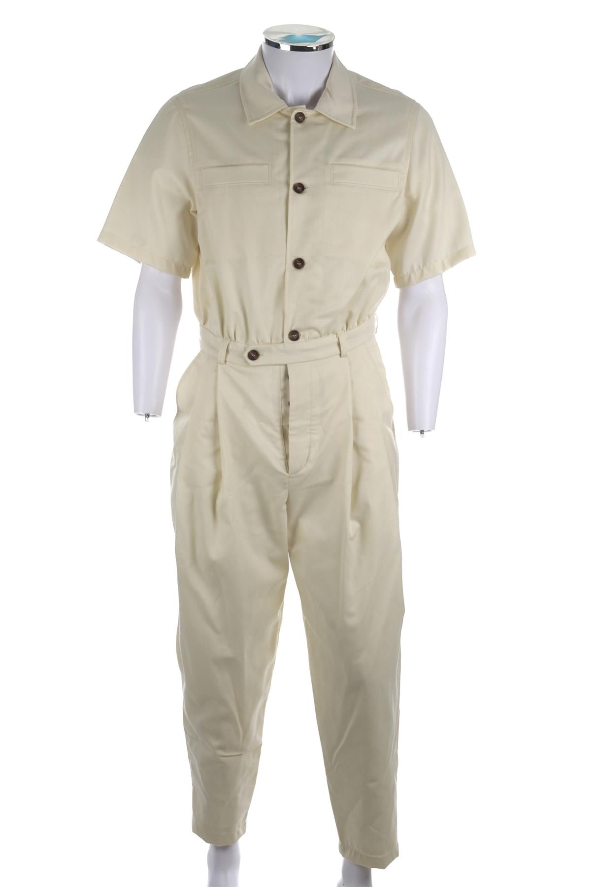 KING & TUCKFIELD CREAM MENS COTTON BOILERSUIT SMALL