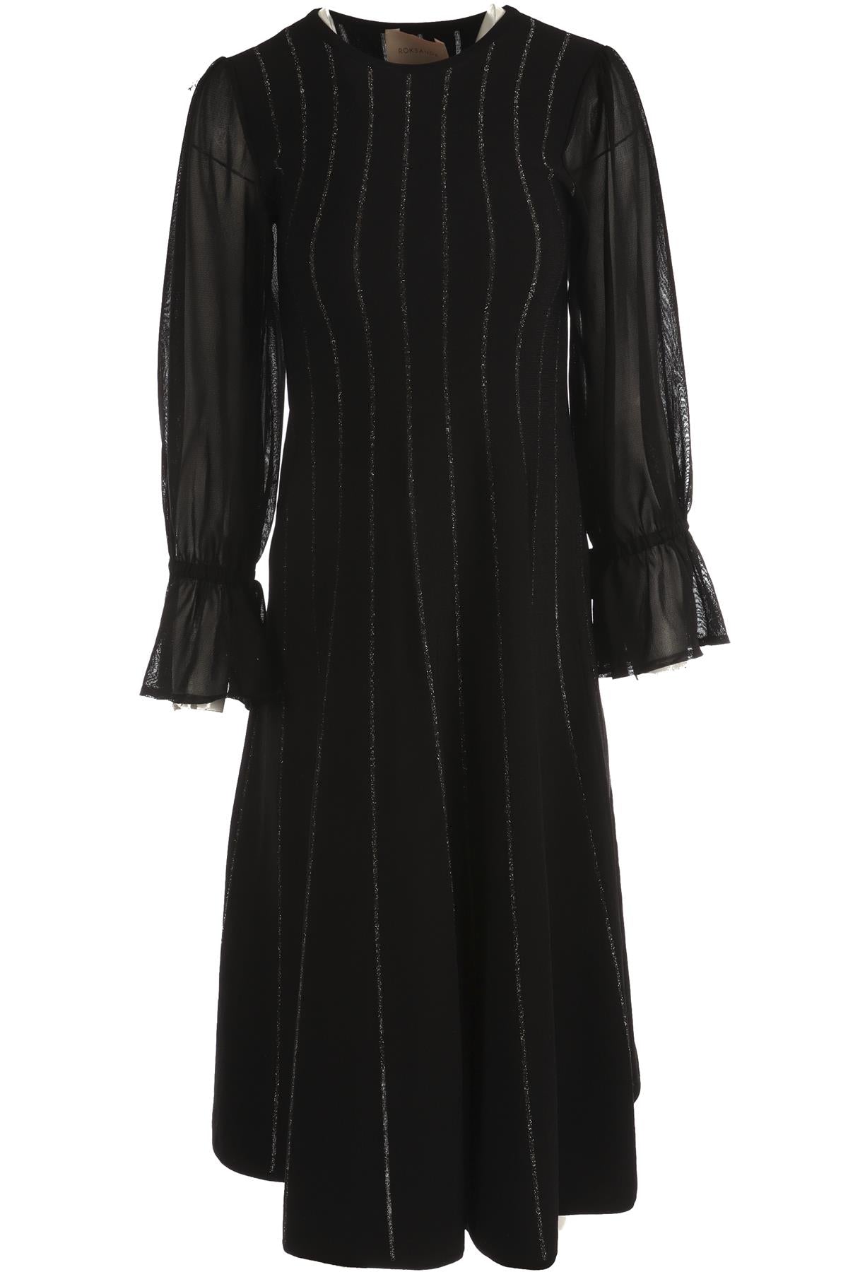 ROKSANDA BLACK KNIT MIDI DRESS SMALL