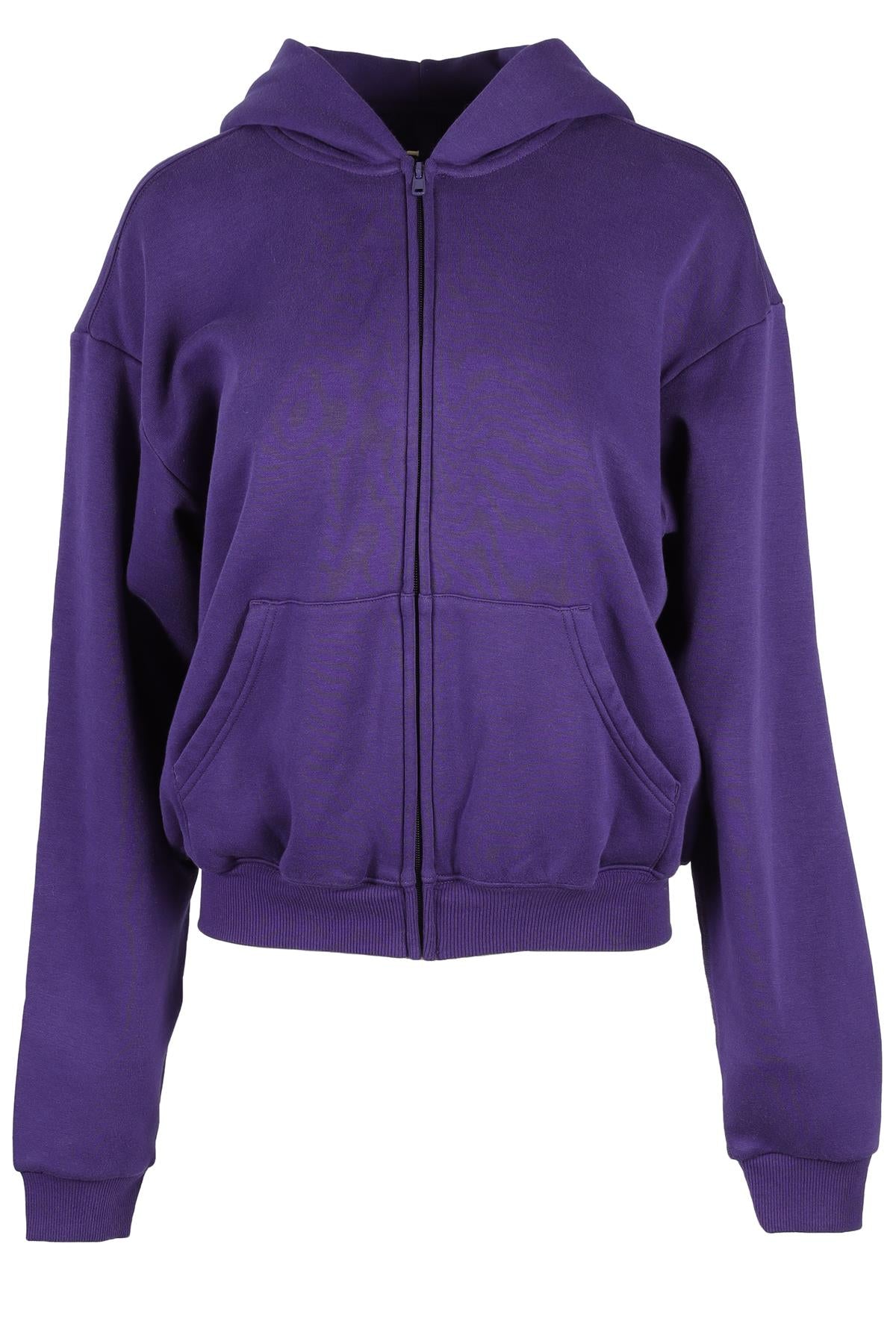 SKIMS PURPLE COTTON HOODIE MEDIUM