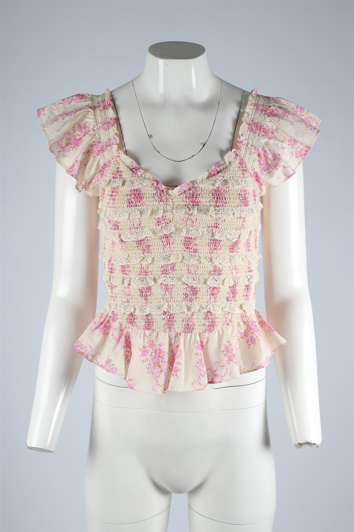 LOVESHACKFANCY WHITE COTTON TOP SMALL