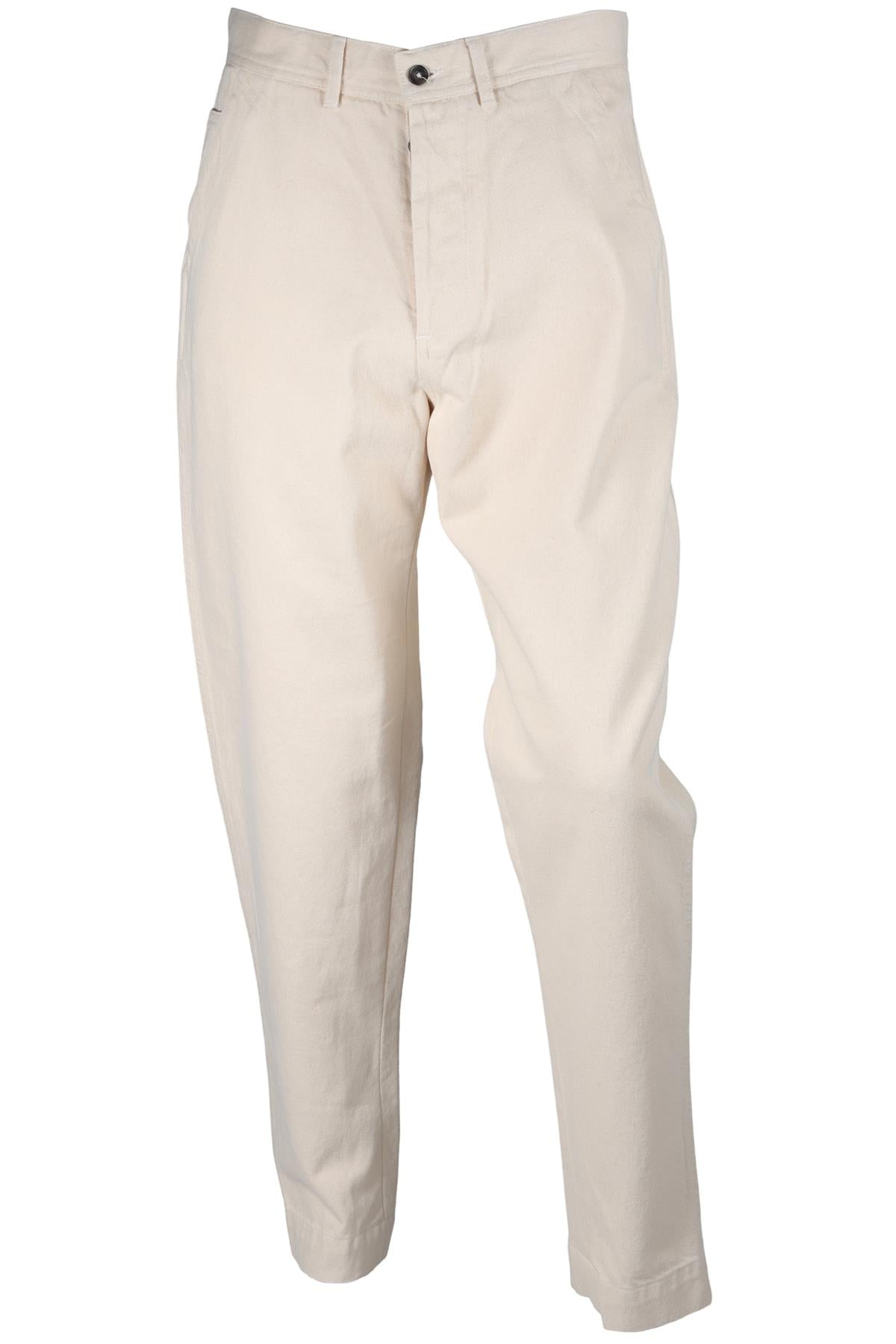 OFFICINE GENERALE CREAM MEN'S COTTON STRAIGHT LEG PANTS UK/US W30