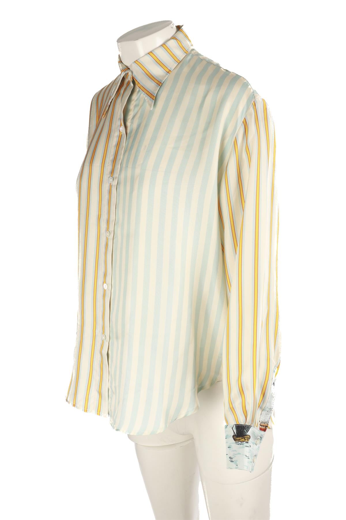 LA PRESTIC OUISTON MULTI SILK SHIRT US 2 UK 6
