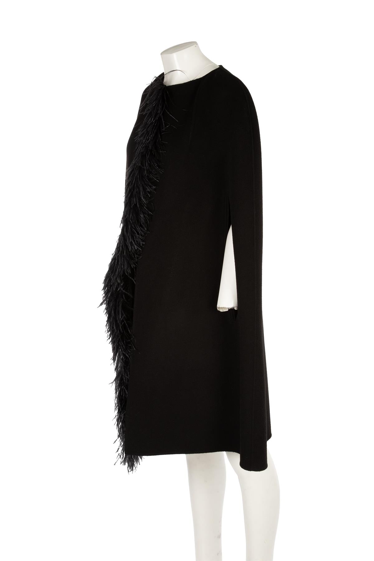 YVES SALOMON BLACK CASHMERE CAPE FR 38 UK 10