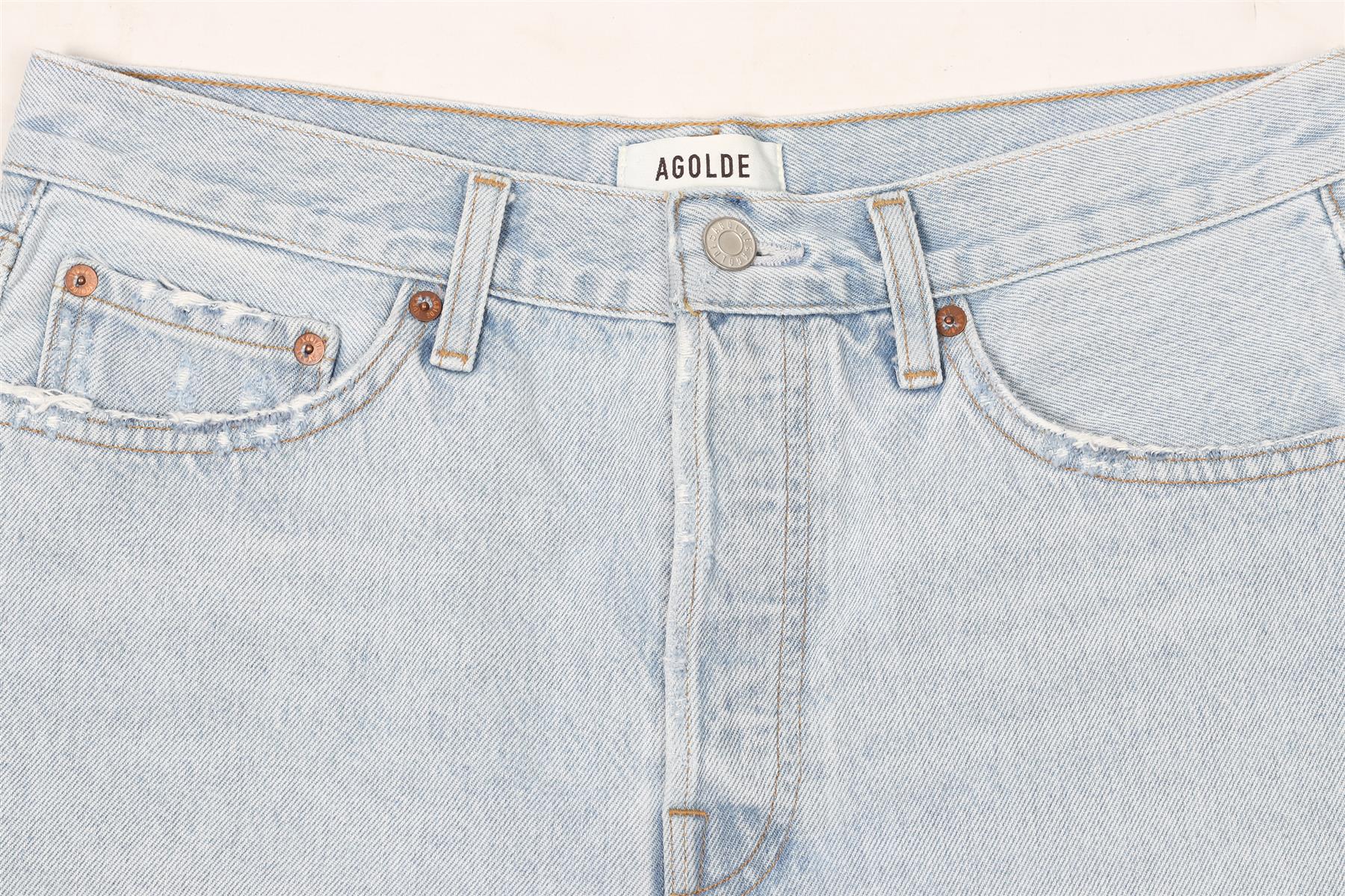 AGOLDE BLUE HIGH RISE DENIM SHORTS W28 UK 10