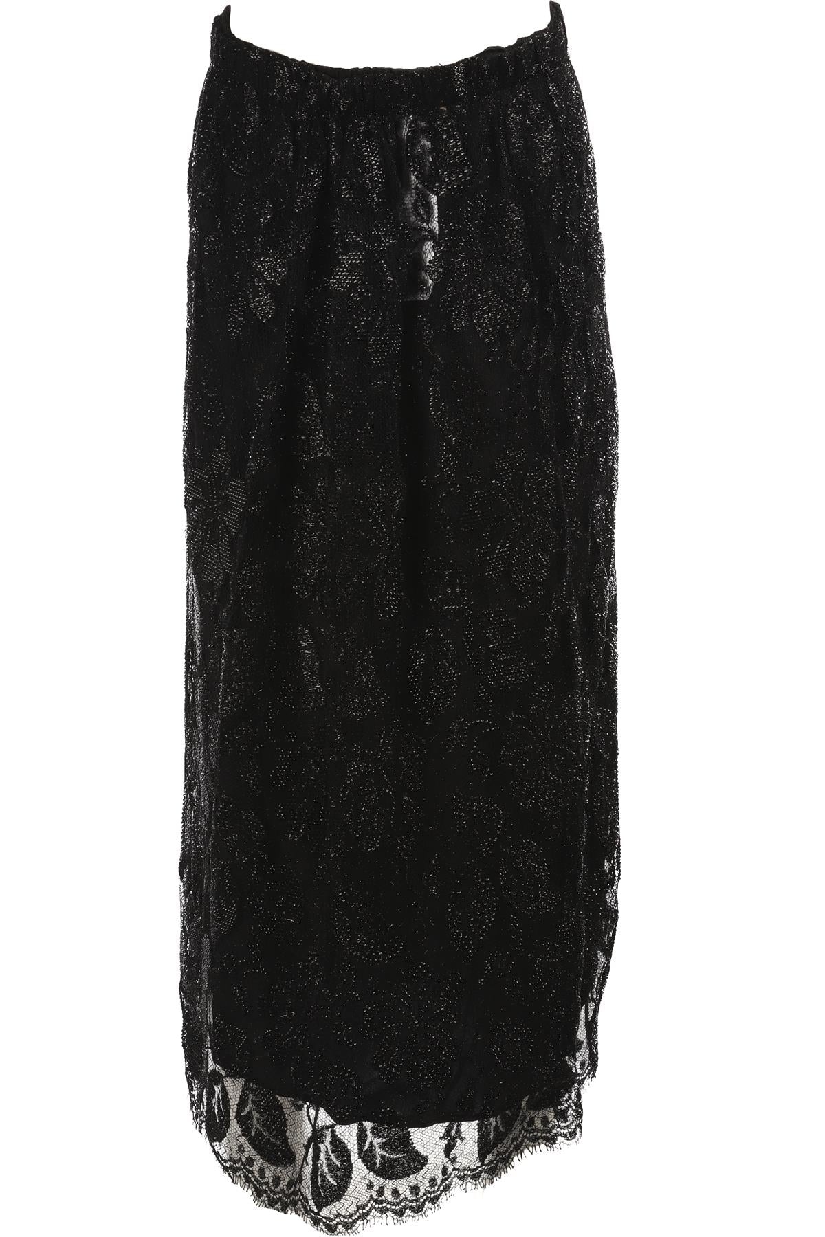 GUCCI BLACK LACE MIDI SKIRT IT 42 UK 10
